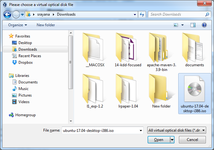 Download virtual optical disk file