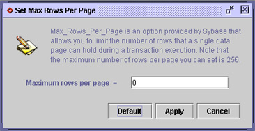 How to set max rows per page