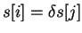 $ s[i] = \delta s[j]$