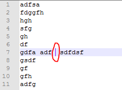 Cursor in a text editor
