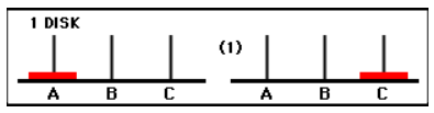 Towers of Hanoi $k = 1$ Solution